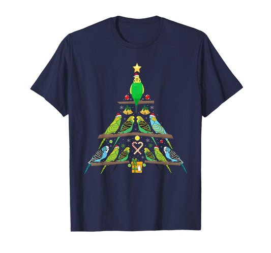 Budgie Christmas Tree Bird Christmas T-Shirt