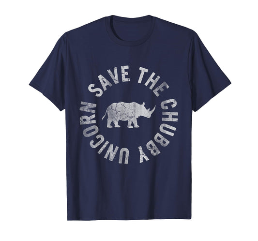 Save The Chubby Unicorn Rhino Rhinoceros Funny Humor T-Shirt
