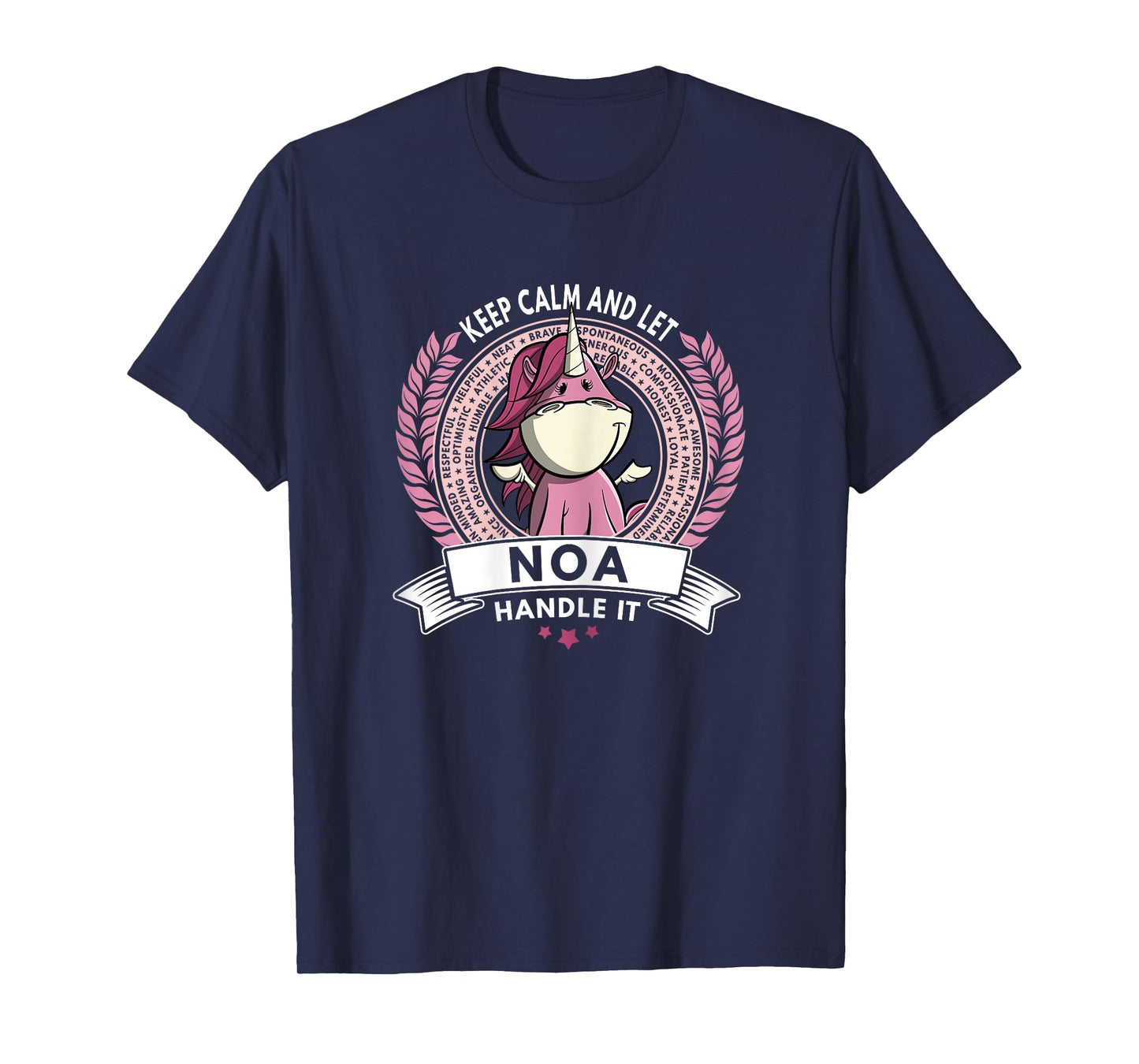 Unicorn Noa Name - Girls Women Personalized Unicorn T-Shirt