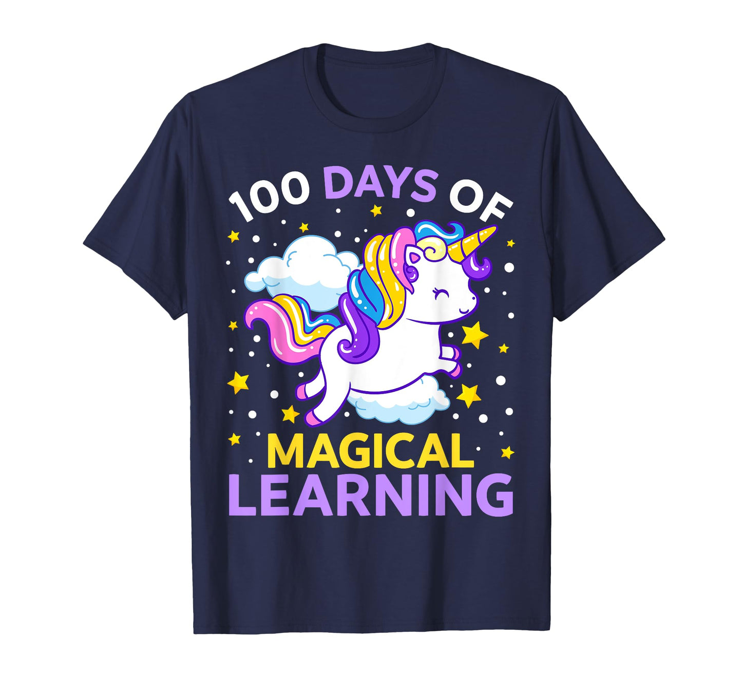 100th Day of School Unicorn Girls 100 Days of Kindergarten T-Shirt