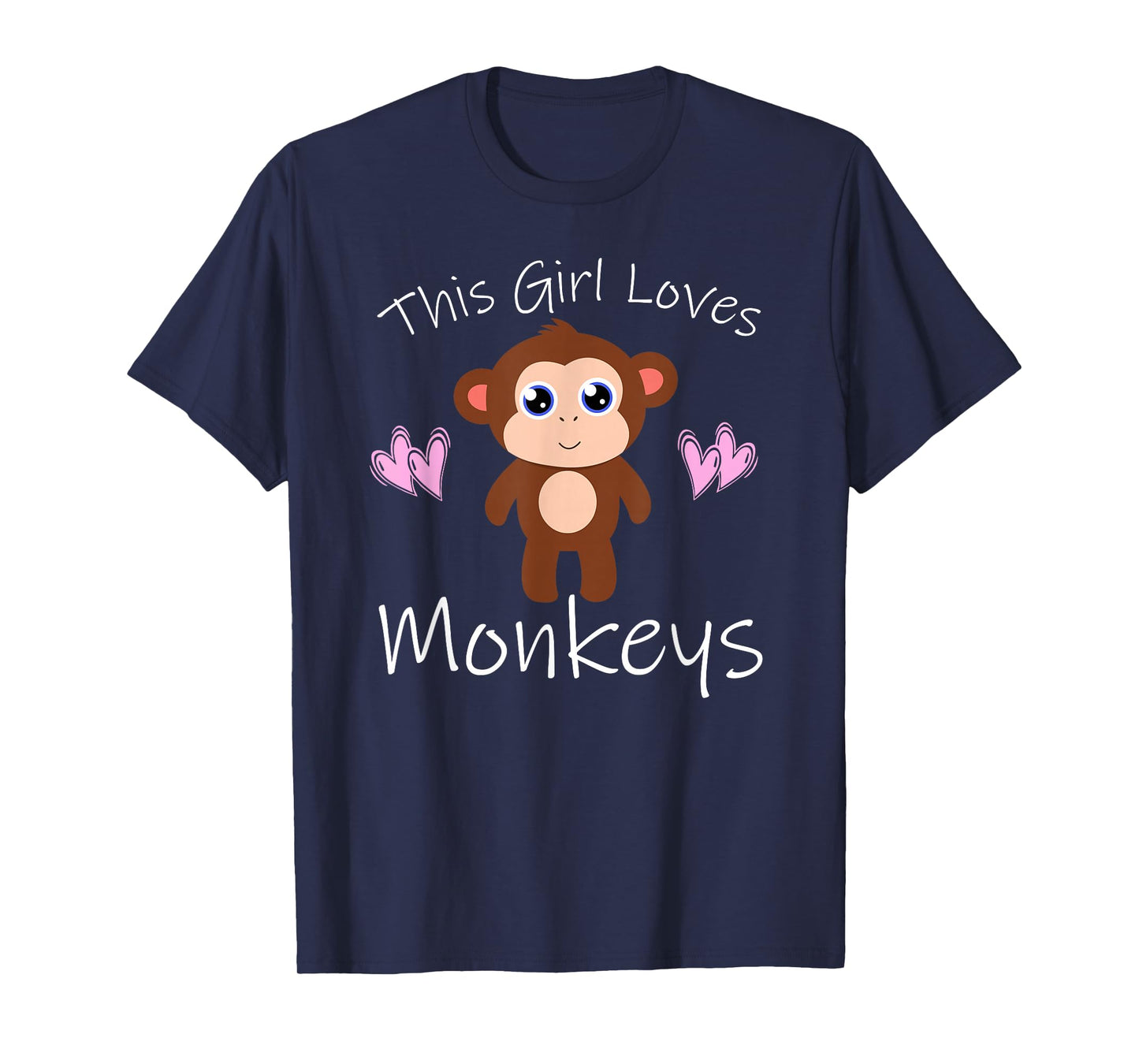 Monkey T-Shirt THIS GIRL LOVES MONKEYS Cute Kids Mom Gift T-Shirt