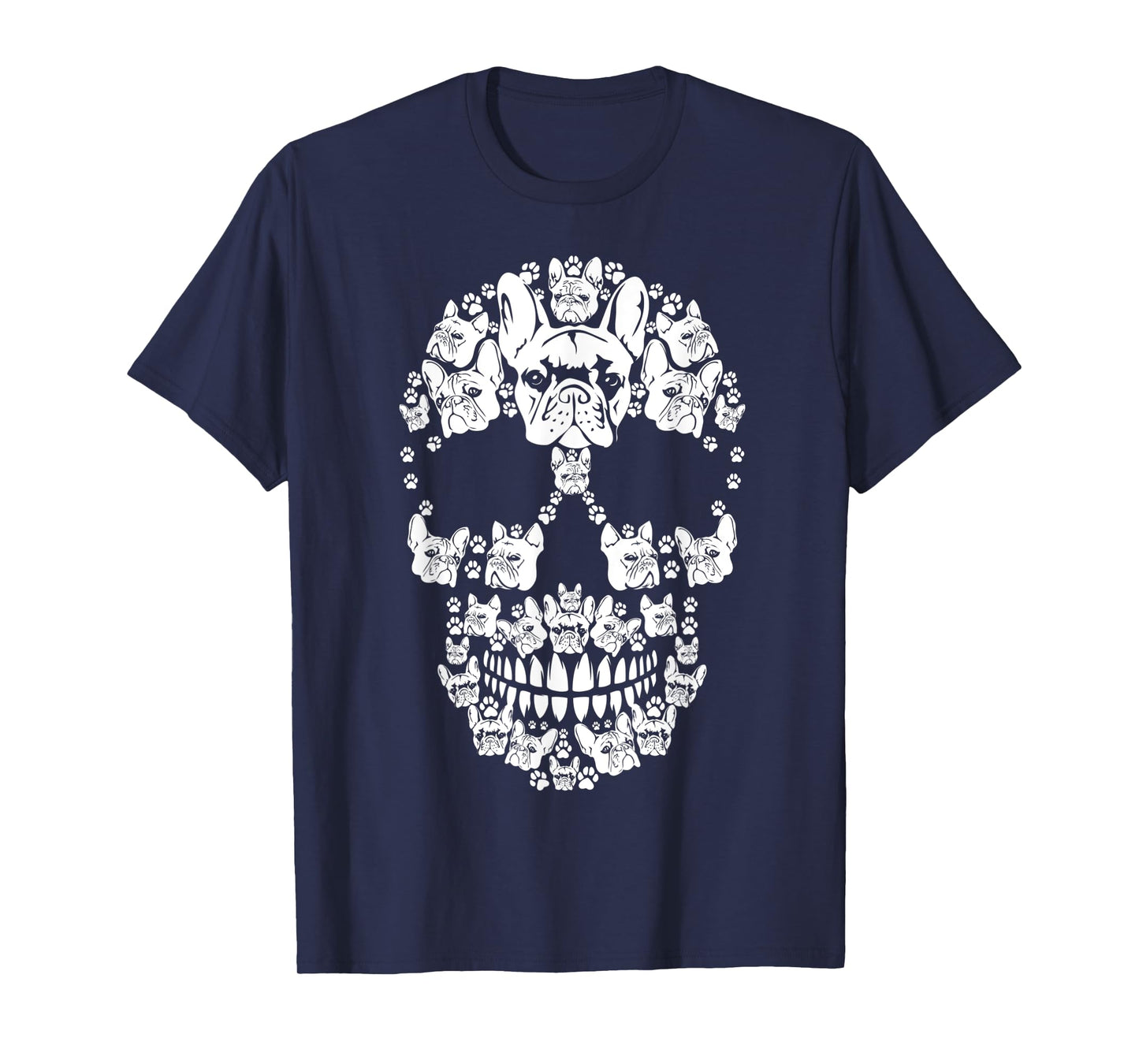 Skull French Bulldog Skeleton Halloween Costume Scary T-Shirt