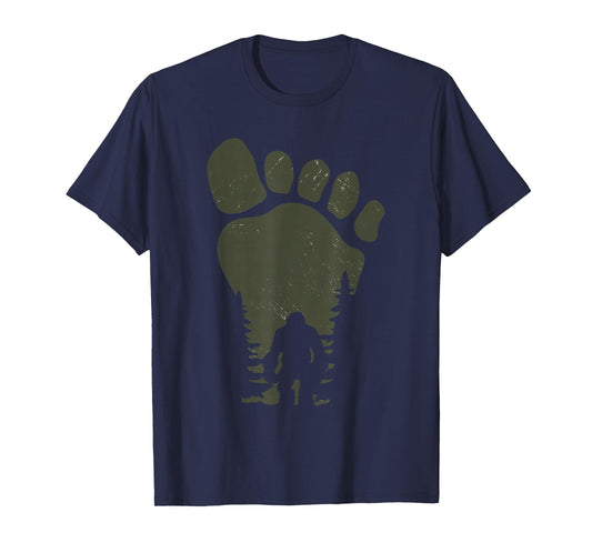 Sasquatch Or Bigfoot In The Forest Footprint T-Shirt