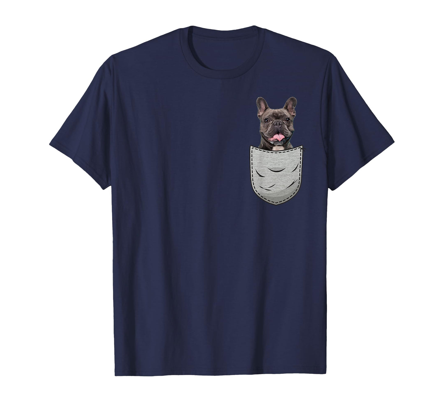 Frenchie French Bulldog Chest Pocket T-Shirt for Men Women Girls Kids
