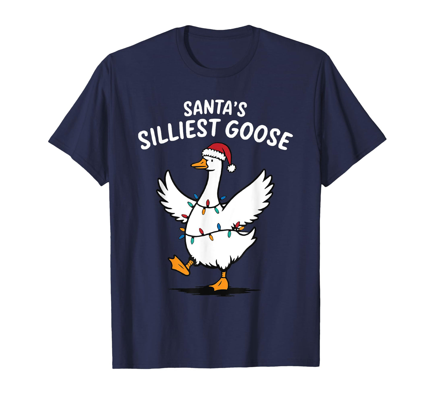 Retro Santa's Silliest Goose Christmas Silly Goose Xmas T-Shirt