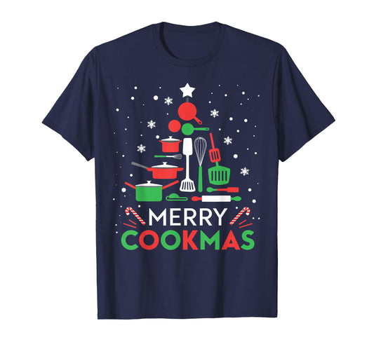Merry Cookmas Funny Xmas Chef Cooking Christmas Tree T-Shirt