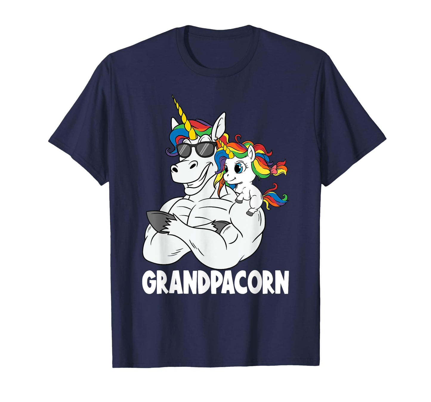 Muscle Grandpa Unicorn Old Pops Grandpacorn Grandfather T-Shirt