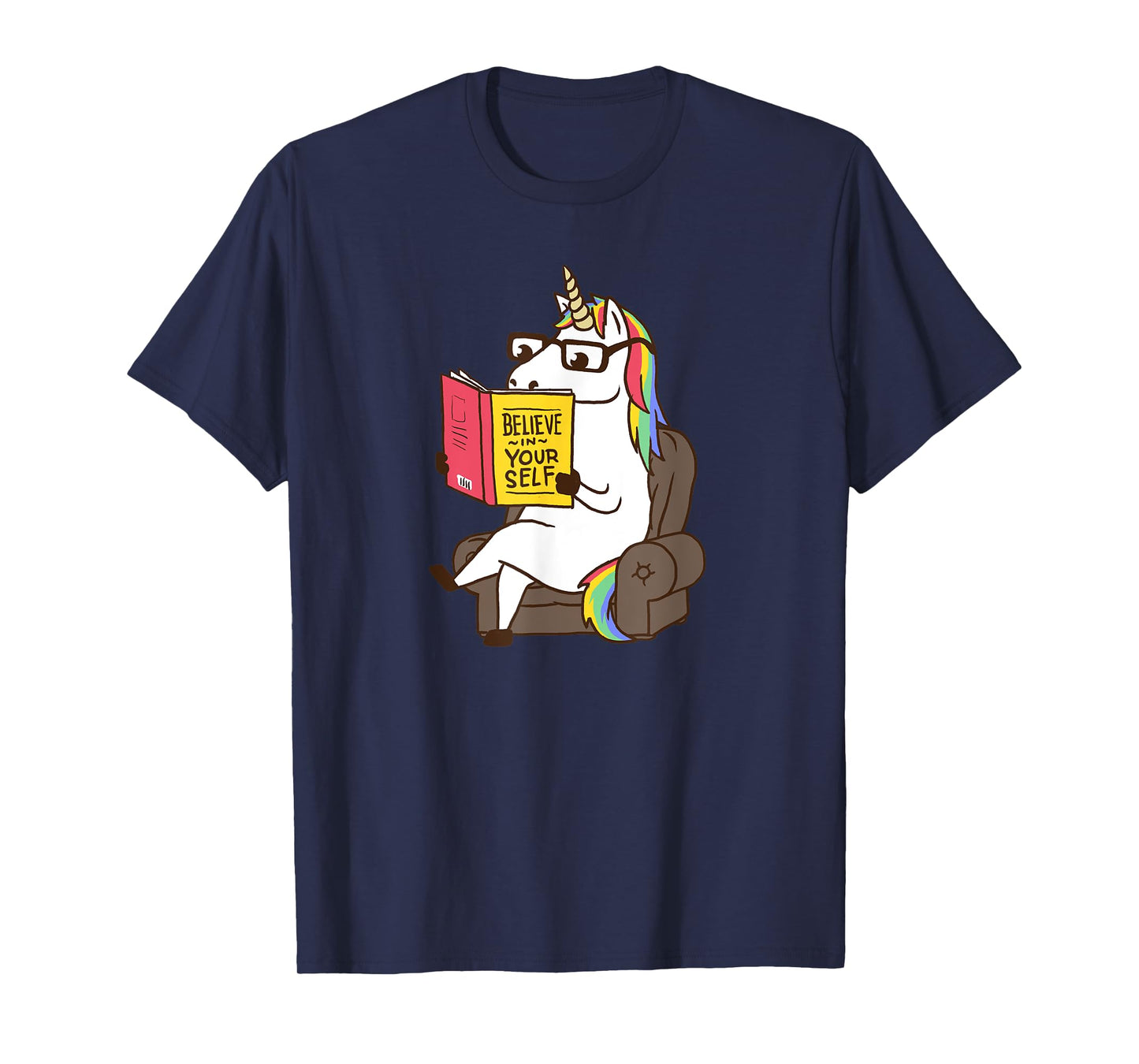 Unicorn Shirt Believe in Yourself Motivational Book Lover T-Shirt