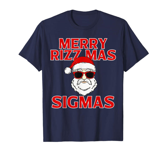 Merry Rizzmas School Funny Christmas Santa Claus Kids Teens T-Shirt