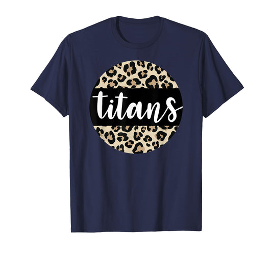 Leopard Print Titans Team Mascot School Spirit Game Night T-Shirt