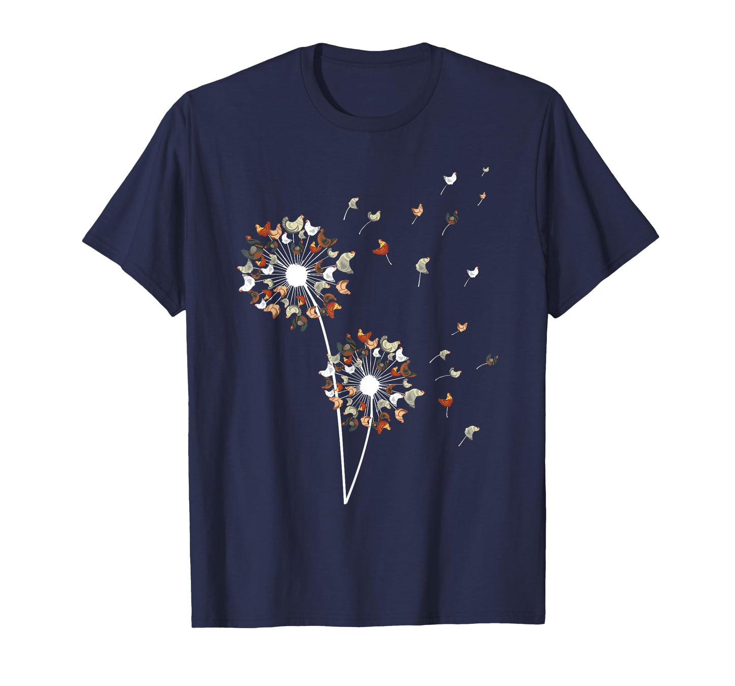 Chicken Art For Men Women Dandelion Lovers Chicken Farmer T-Shirt