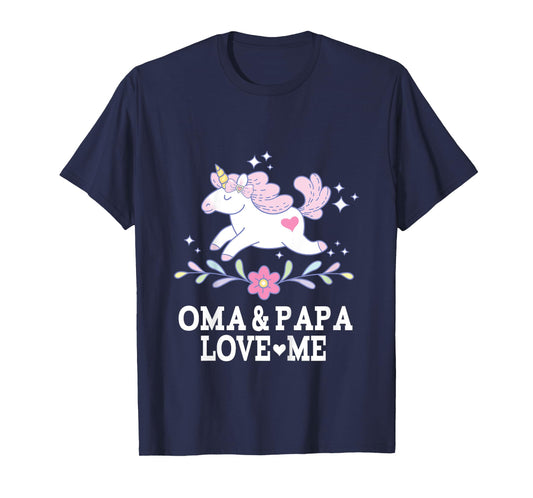 Oma and Papa Love Me Granddaughter Unicorn T-Shirt