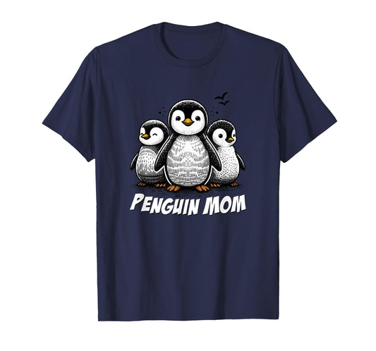 Cute Penguin Art, Penguin Lovers Mom Graphic T-Shirt