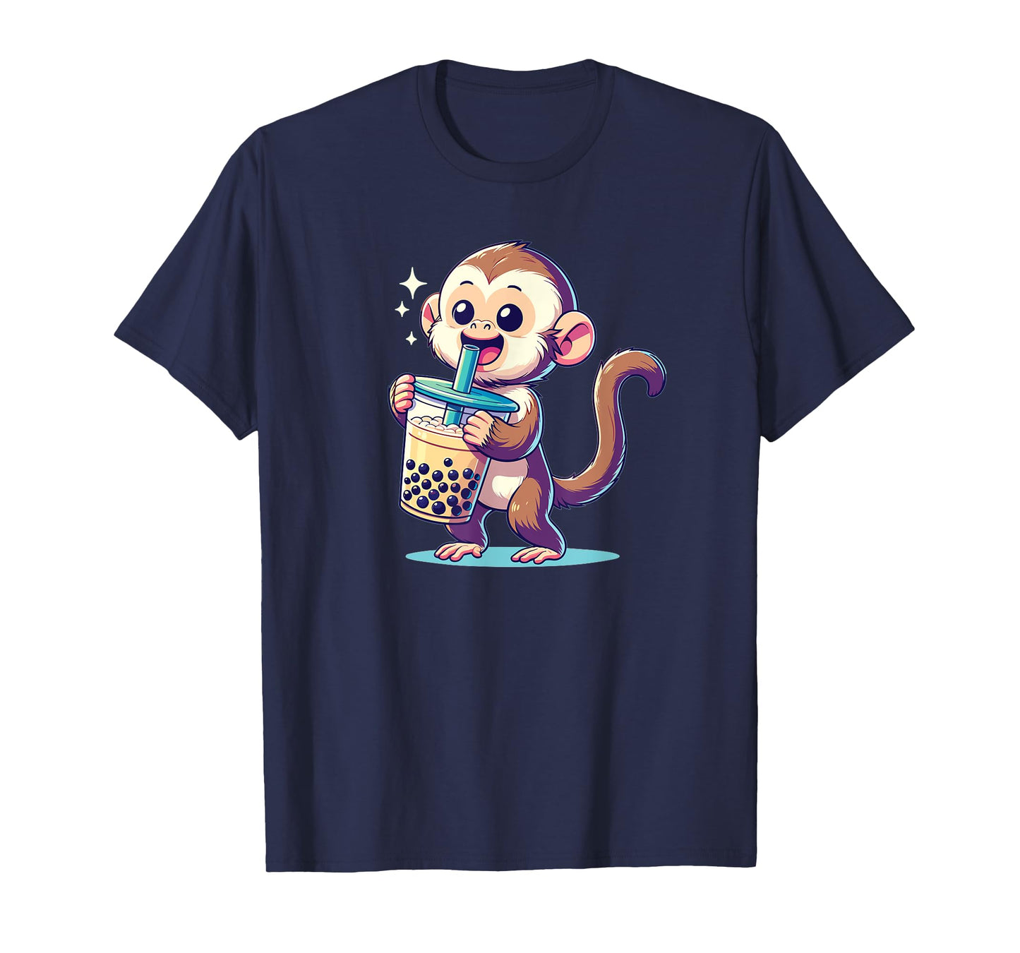 Kawaii Monkey Bubble Tea Boba Cappuccino Monkey T-Shirt
