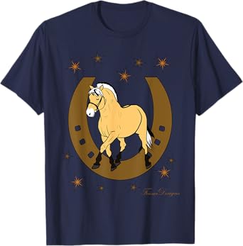 Fjord Horse, Fjord, Fjordi with Horseshoe Pony Fan Cute Horses T-Shirt