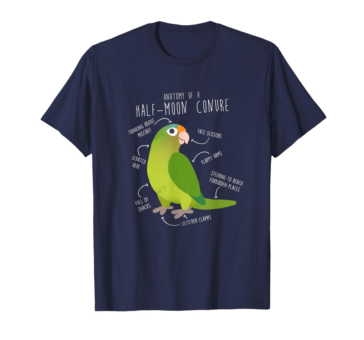 Half-Moon Conure For Parrot Parents and Bird Enthusiasts T-Shirt