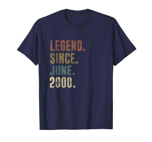 25th 2000 Birthday Vintage Legend Since June 2000 T-Shirt