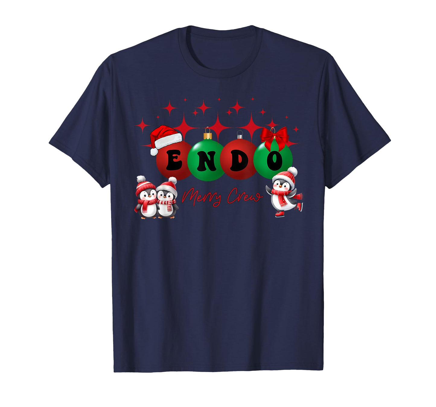 Christmas Endo Crew Endoscopy Nurse GI Colonoscopy Penguin T-Shirt