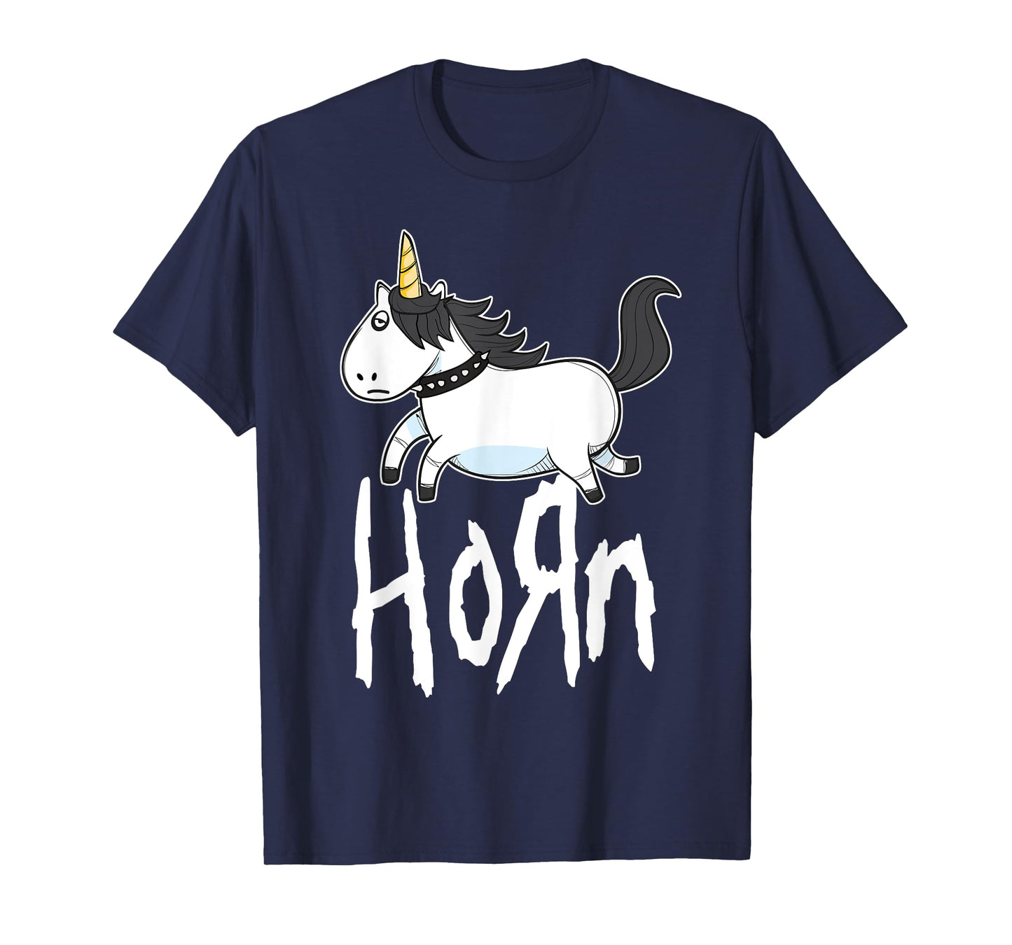 HORN Funny Emo Unicorn Heavy Rock Band Fan T-Shirt T-Shirt