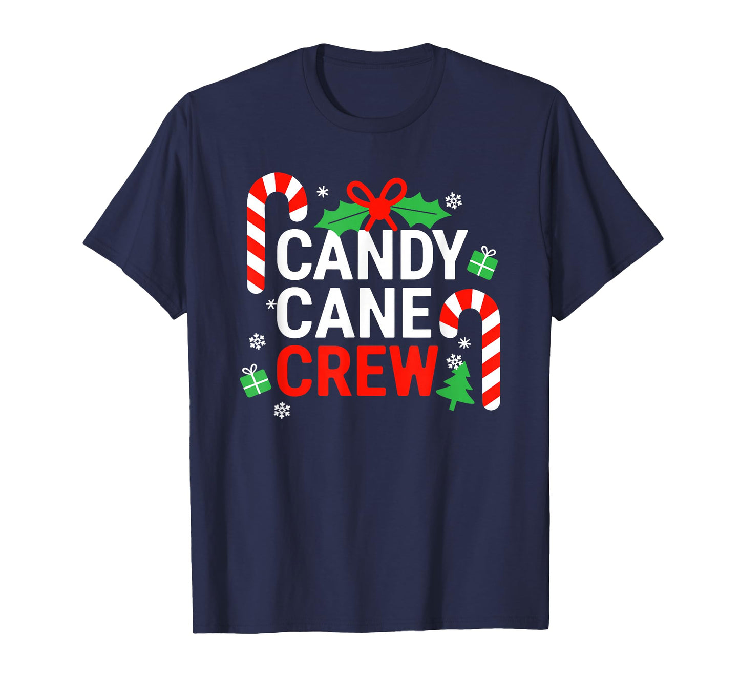 Candy Cane Crew Shirt Adult Men Women Kids Christmas Pajamas T-Shirt