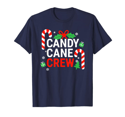 Candy Cane Crew Shirt Adult Men Women Kids Christmas Pajamas T-Shirt