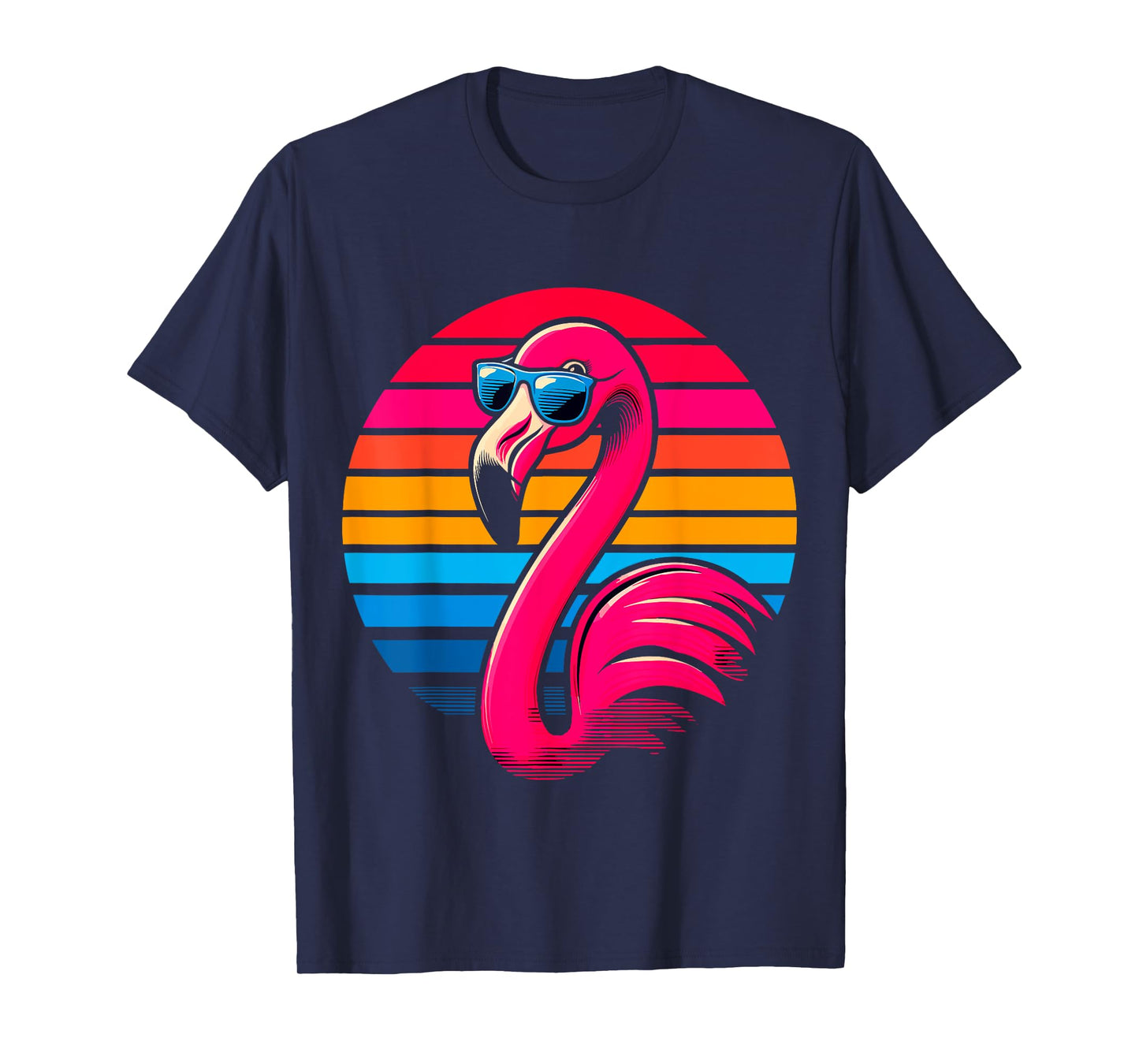 cool Flamingo with Sunglasses 70s 80s 90s Party Retro T-Shirt