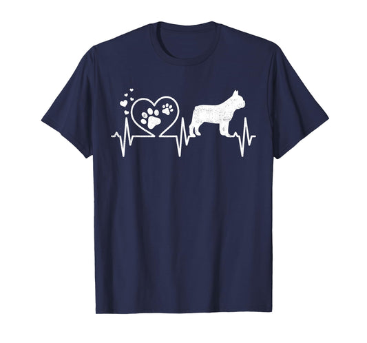 Frenchie French Bulldog Mom Mom Dad Heartbeat T-Shirt for Men Women Kids