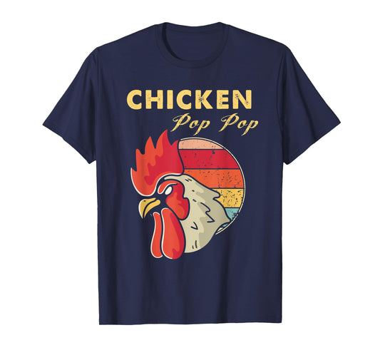 Chicken Pop Pop Grandpa Poultry Farmer Vintage T-Shirt