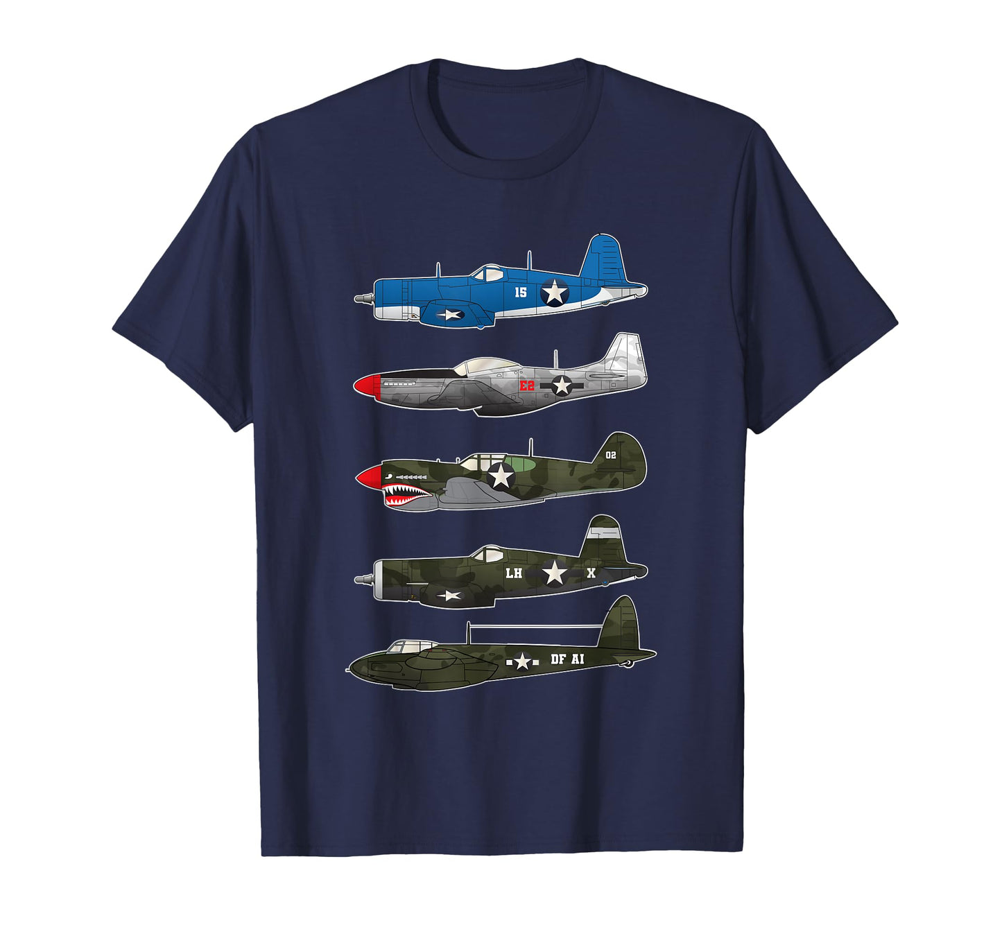 American Planes WW2 Warbirds P51 Mustang B-17 Fortress Gift T-Shirt