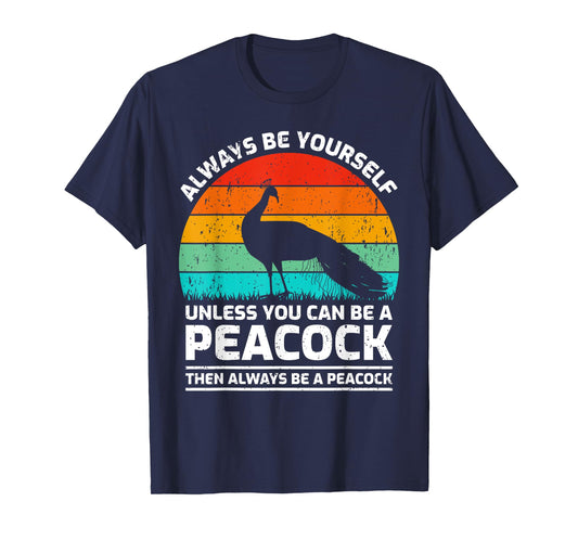 Vintage Peacock Bird Lover Retro Cute Peacock T-Shirt