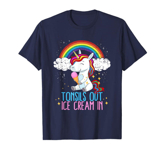 Tonsils Out Ice Cream In Tonsillectomy Tonsil Removal Girls T-Shirt