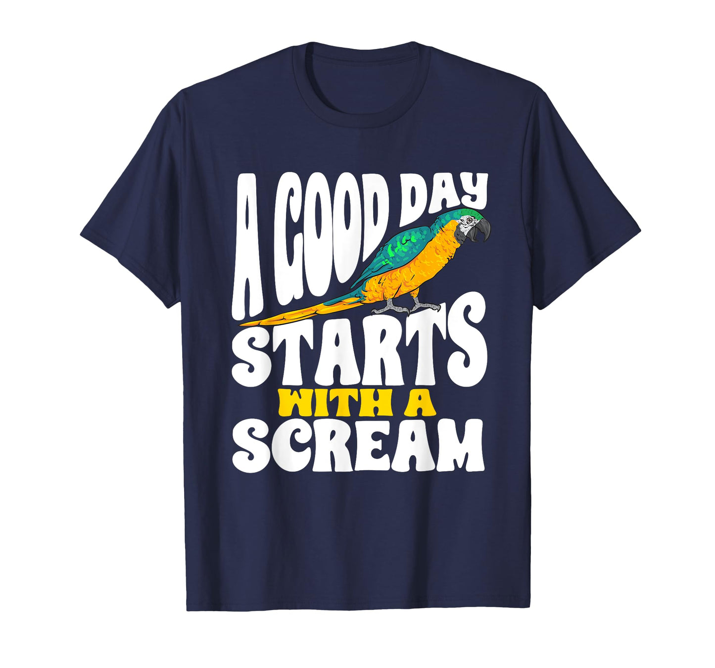 Macaw Parrot Scream Blue And Yellow Macaw T-Shirt