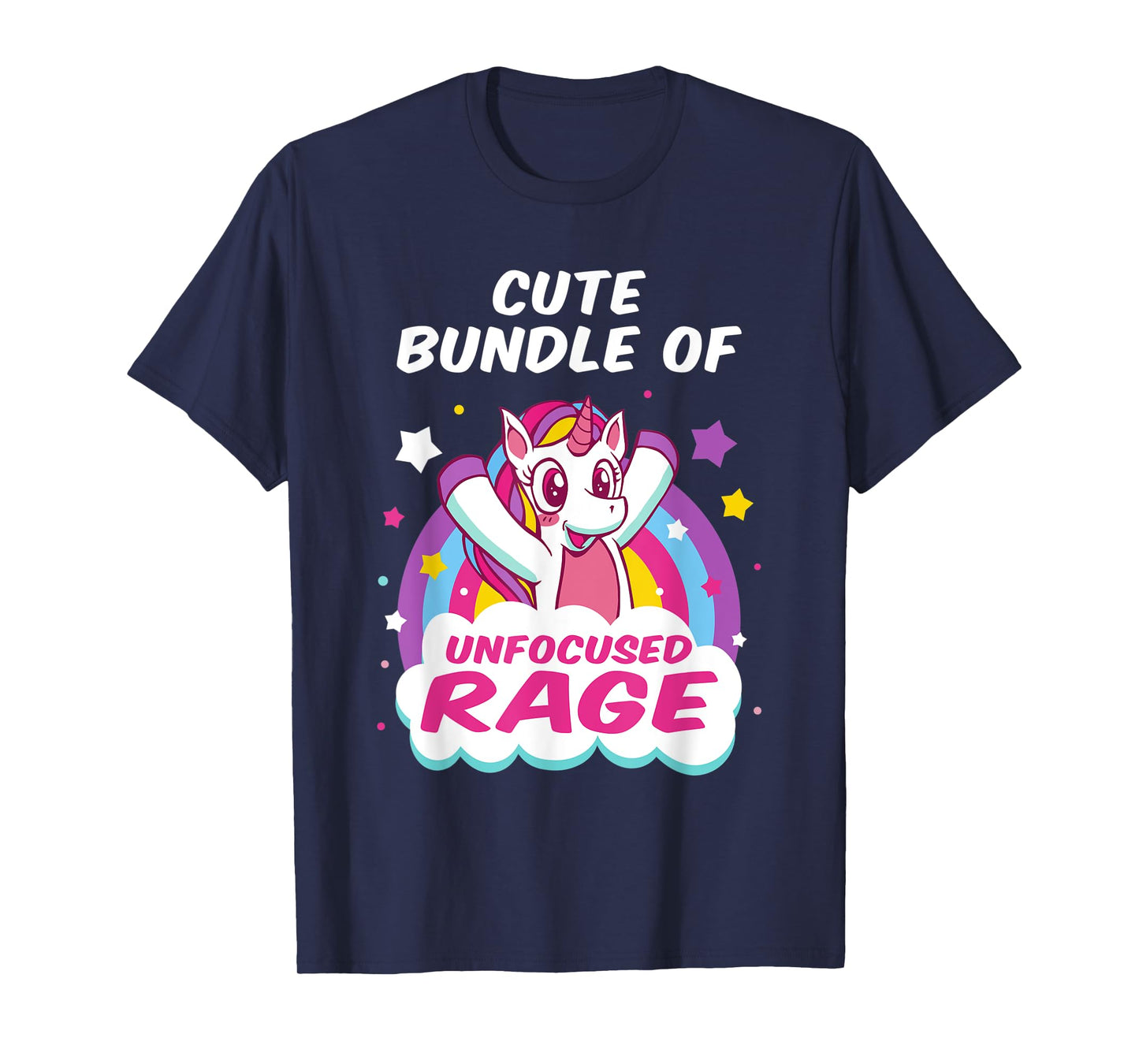 Cute Bundle Of Unfocused Rage Pastel Goth Rainbow Unicorn T-Shirt