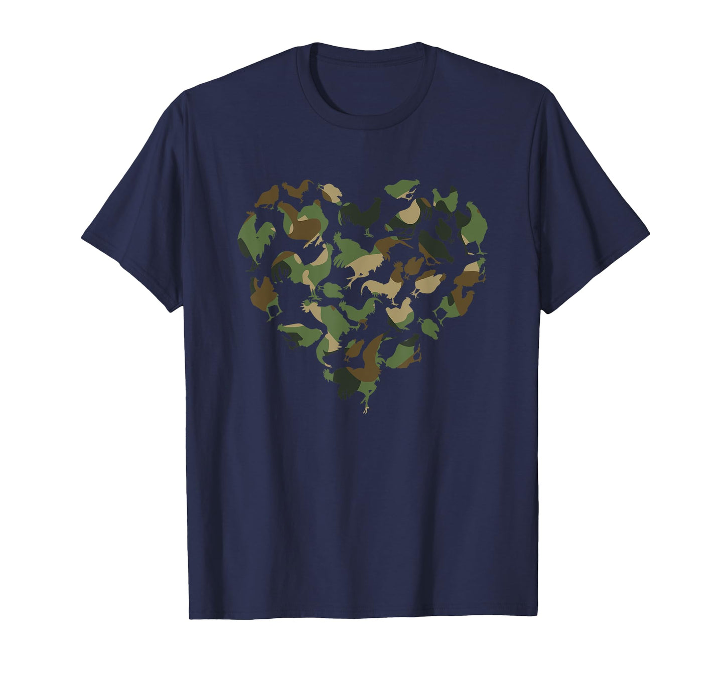 Camouflage Chicken Camo Chicken Whisperer Heartshape Heart T-Shirt