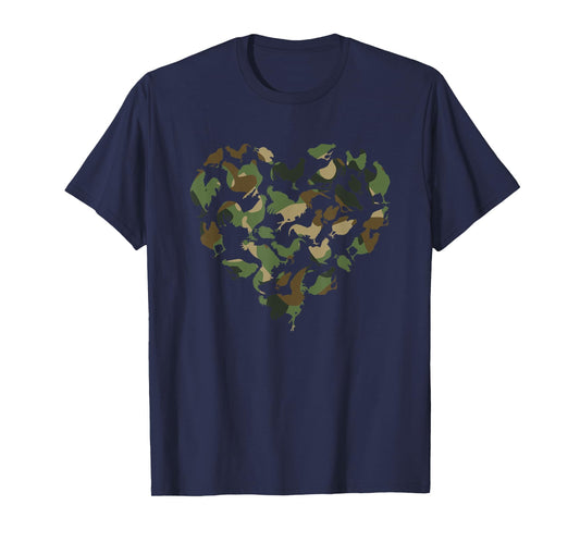 Camouflage Chicken Camo Chicken Whisperer Heartshape Heart T-Shirt