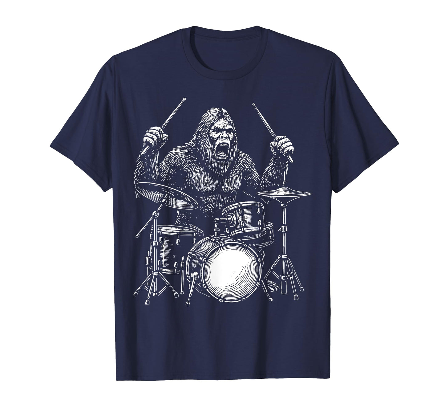 Bigfoot Drummer Sasquatch Drums T-Shirt