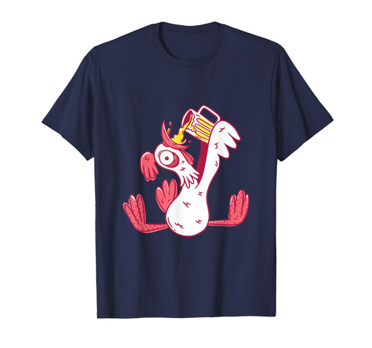 Funny Drunk Rooster Animal Chicken Beer Alcohol Party Gift T-Shirt