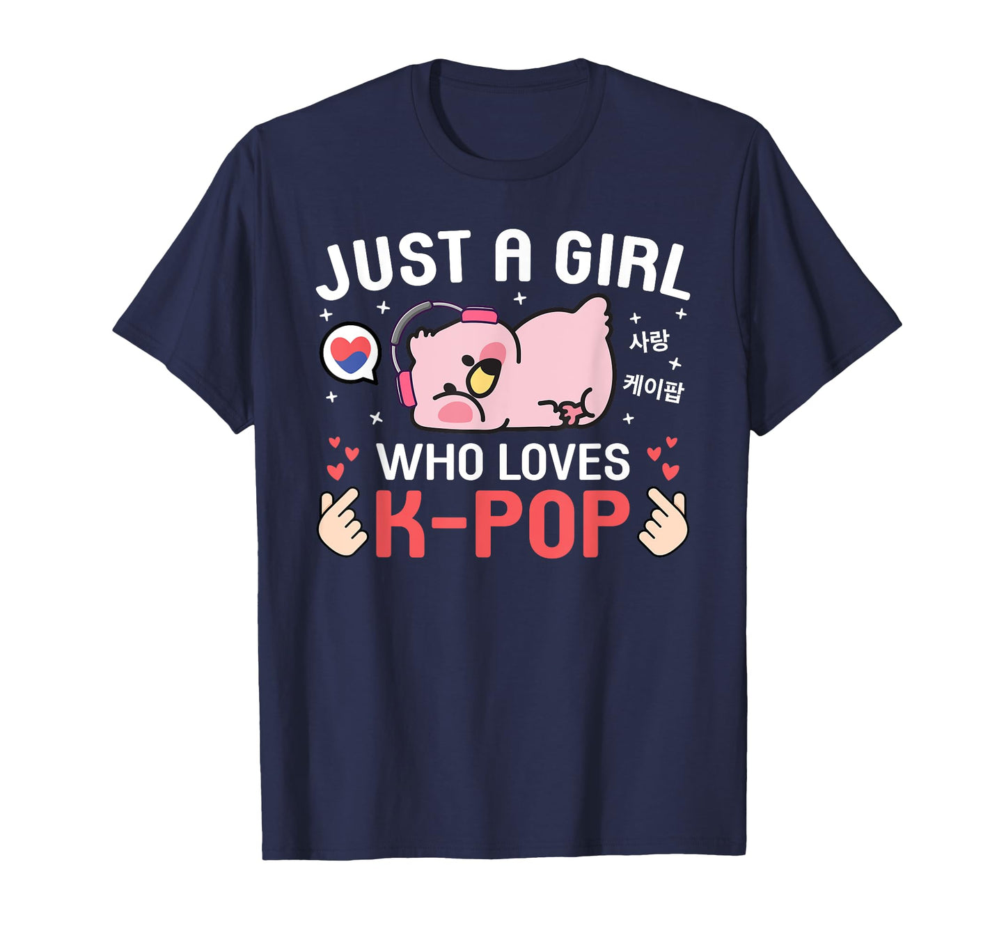 Cute Kawaii Flamingo Korean Music Just A Girl Who Love K-Pop T-Shirt