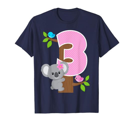 Koala Bear 3rd Birthday Girl 3 Year Old Birthday Koalas Bday T-Shirt