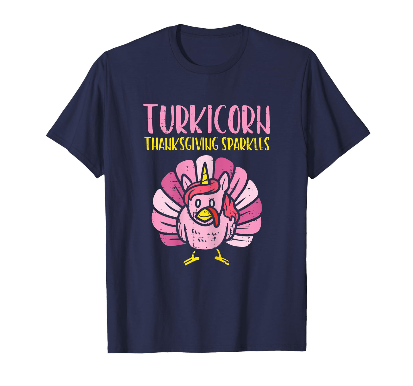 Turkicorn Thanksgiving Sparkles Turkey Unicorn Girls Women T-Shirt