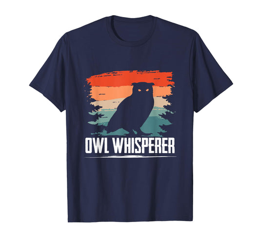 Owl Whisperer Retro Ornithologist Silhouette T-Shirt