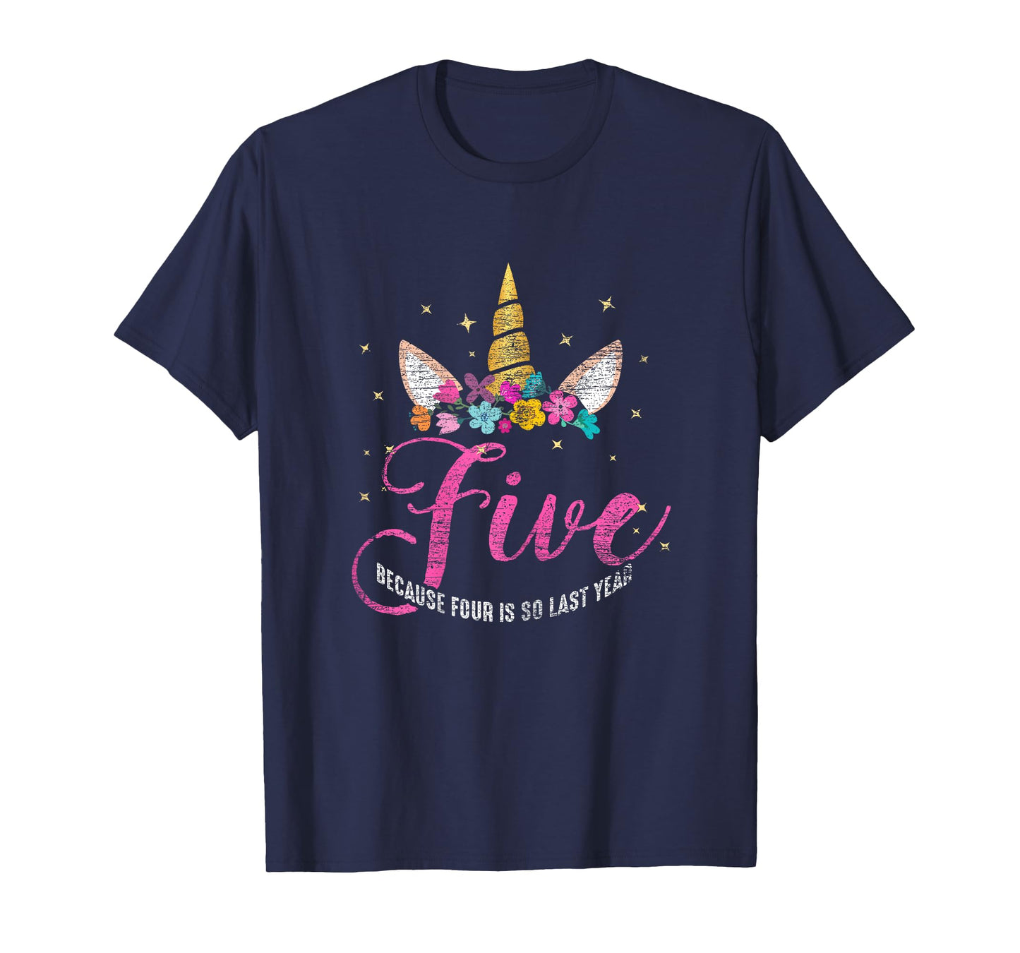 5 Years Old Birthday Girl Gifts Unicorn 5th Birthday T-Shirt