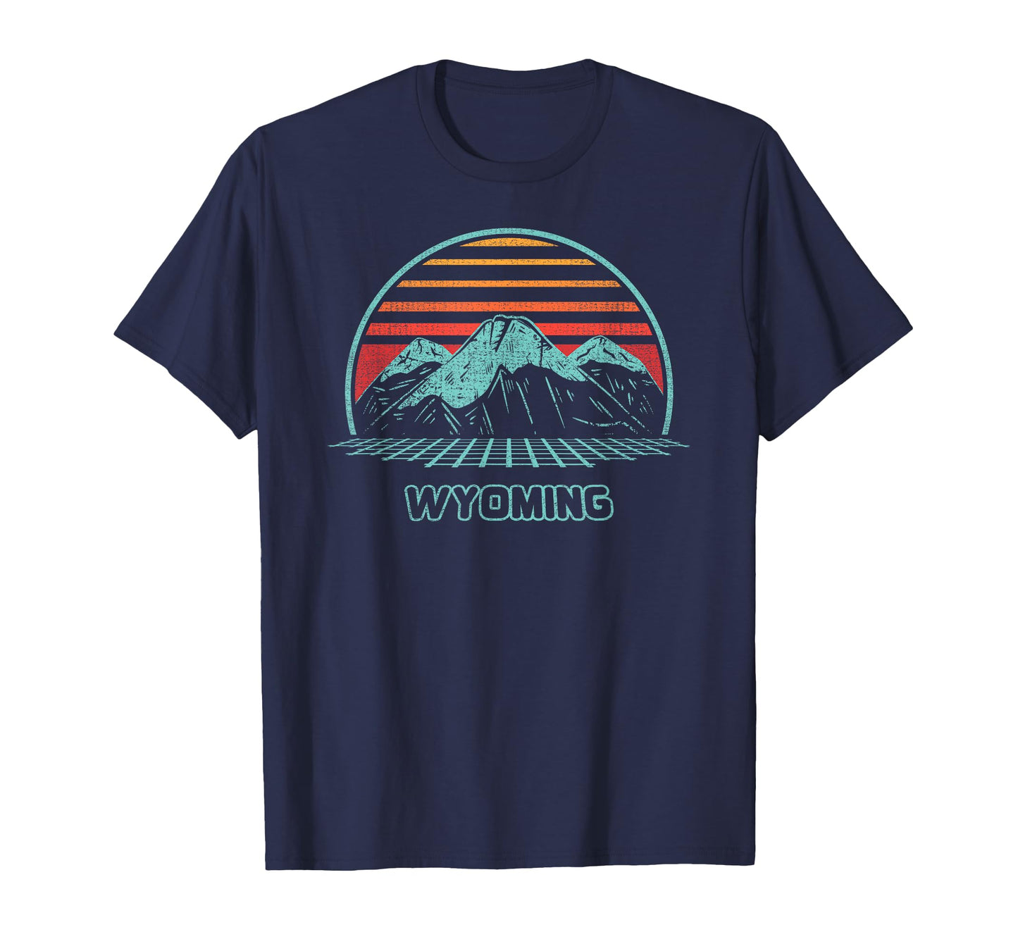 Wyoming Retro Mountain Hiking 80s Style T-Shirt