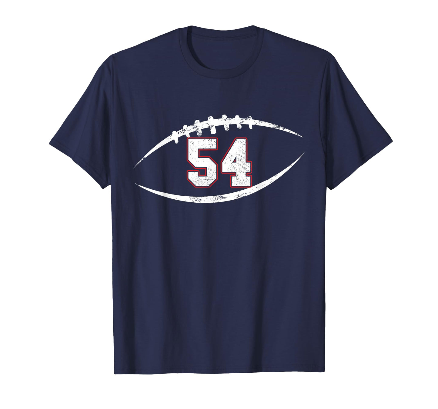 54 Number Vintage Football Player 54 Lucky Number Birthday T-Shirt