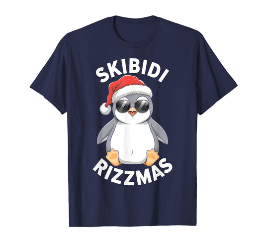 Skibidi Rizzmas Funny Christmas Christmas Season Penguin T-Shirt