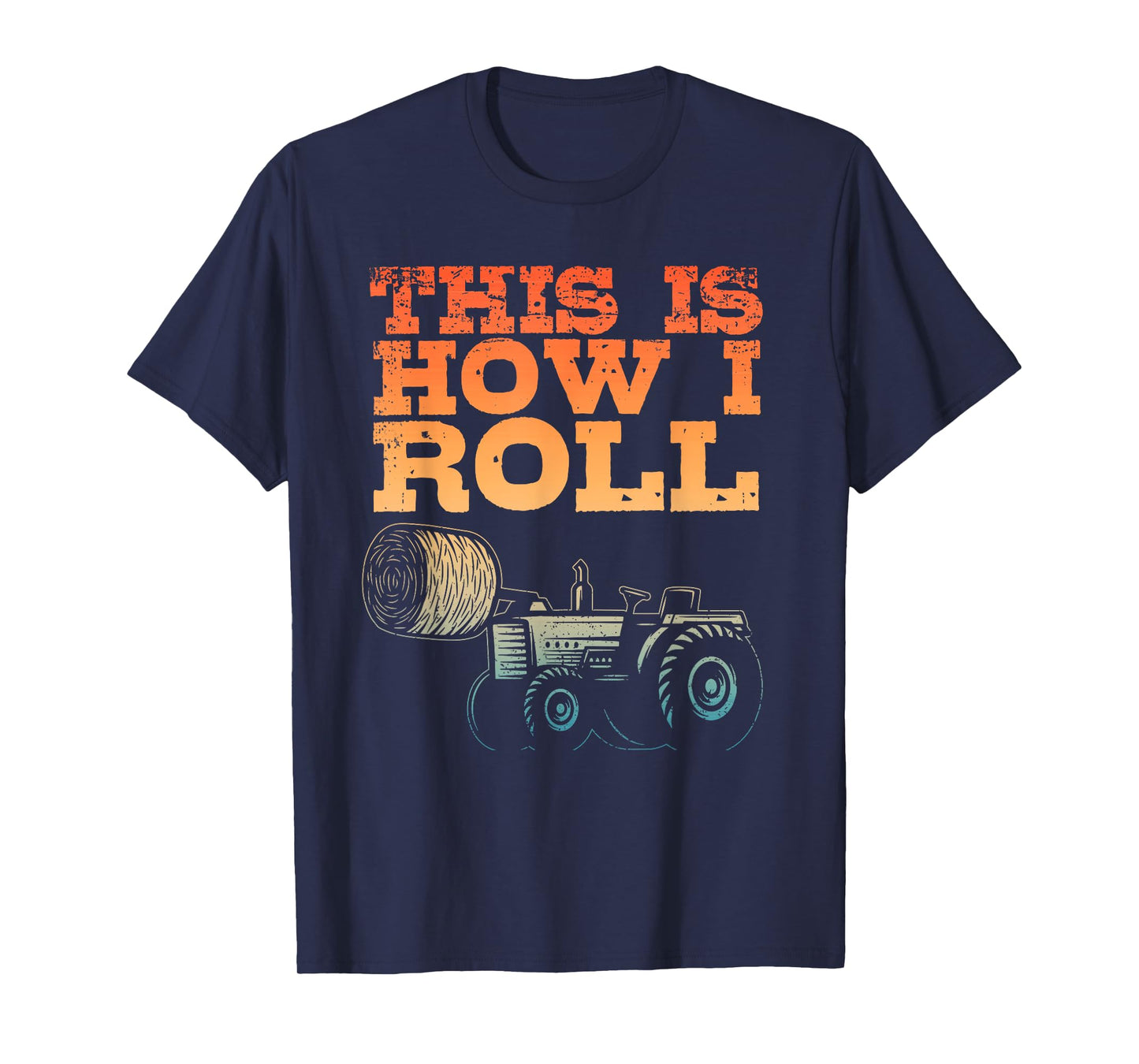 Farmer Art For Men Women Tractor Farming Hay Bale Cow Farmer T-Shirt
