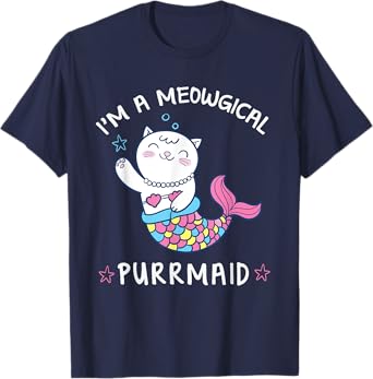 I'm A Meowgical PURRMAID Cute Mermaid Cat T-shirt T-Shirt for Men Women Kids