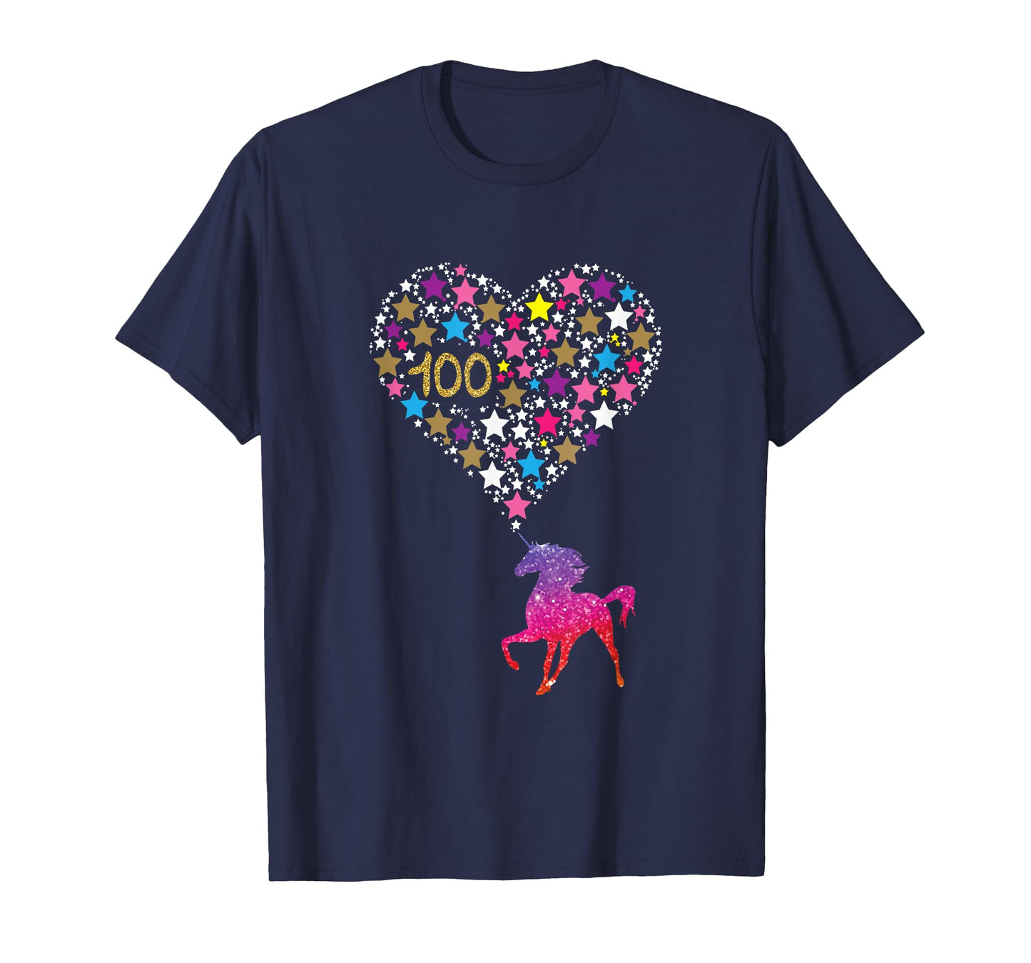 Unicorn 100 Days Of School Shirt Cute Happy Gift Outfit T-Shirt