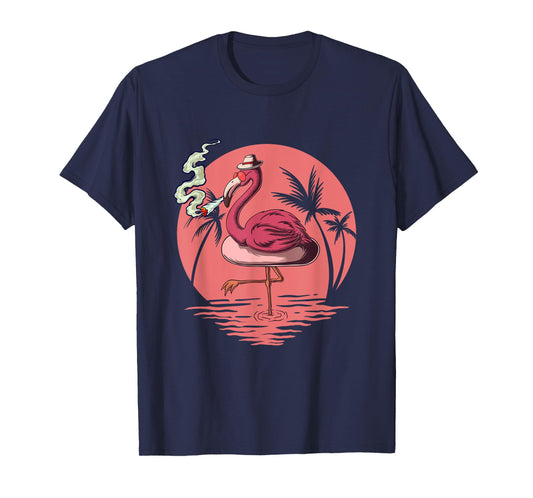 Flamingo 420 Stoner Spirit Summer Weed For Cannabis Lover T-Shirt