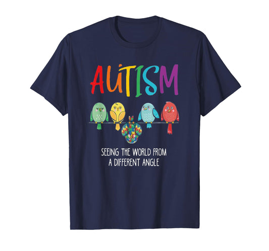 Autism Awareness Cute Owl Color Puzzles autism T-Shirt kids T-Shirt
